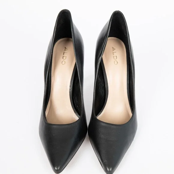 ALDO Black Pointed Toe Pumps Classic Stiletto Heel Career Shoes 7 Women - Picture 6 of 12